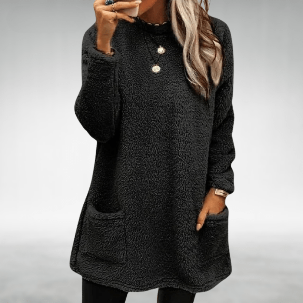 Beate | Baumwoll-Teddy-Tunika mit Taschen