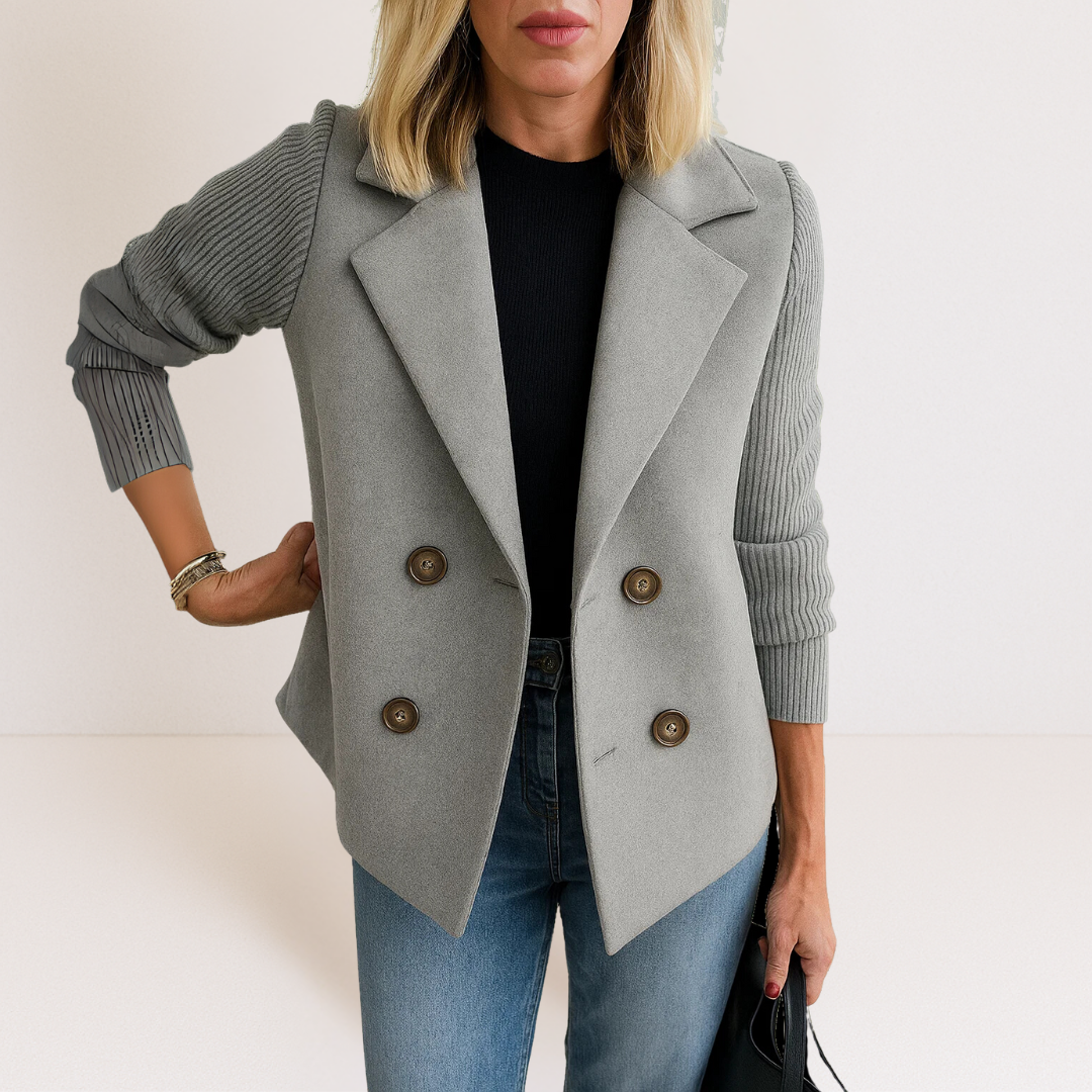 Arelia™ – Chaqueta elegante con mangas de punto