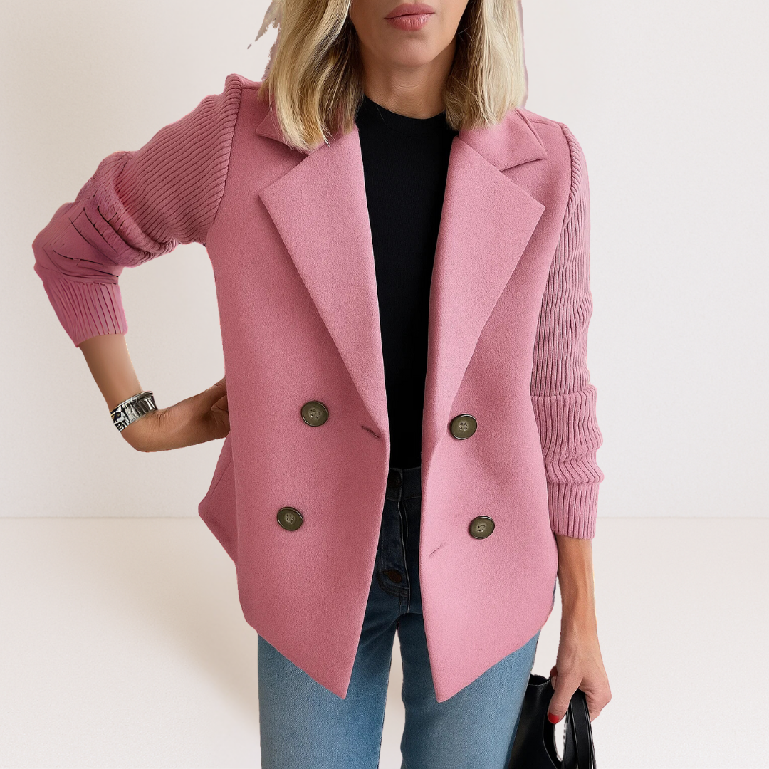 Arelia™ – Chaqueta elegante con mangas de punto
