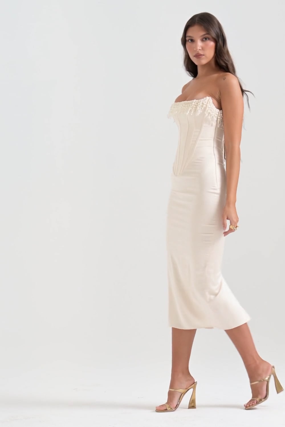 Aurora · Midi Dress Pearl Corset