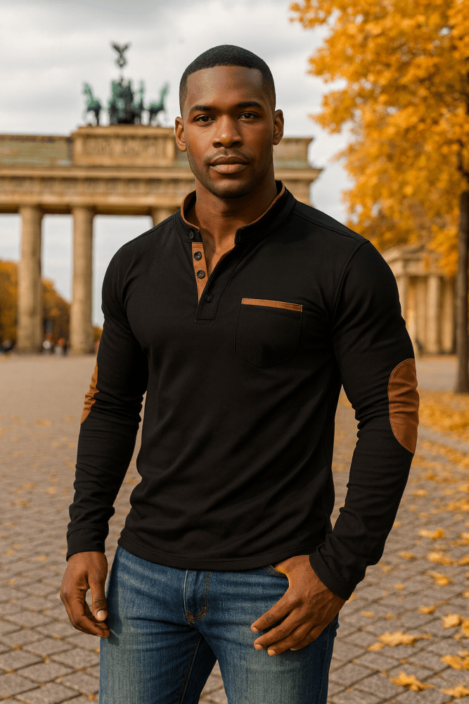 Sudadera Vektor – Cuello en V Elegante para Hombre