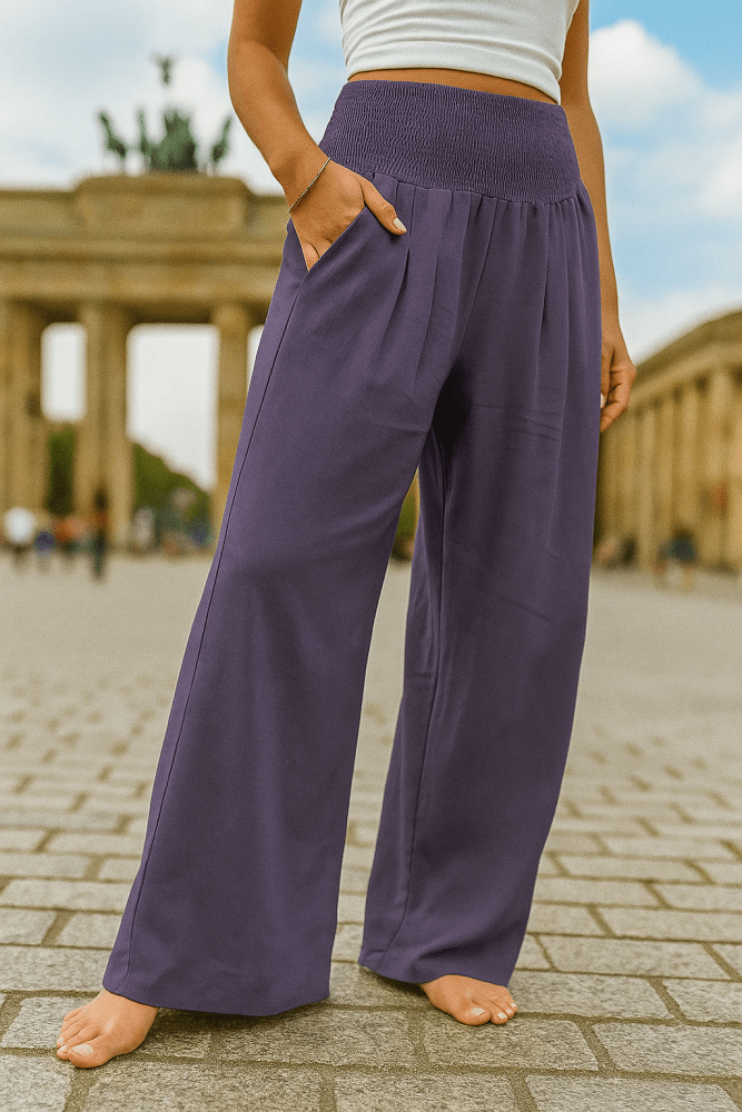 Antonina | Lange Hose aus Baumwolle und Leinen