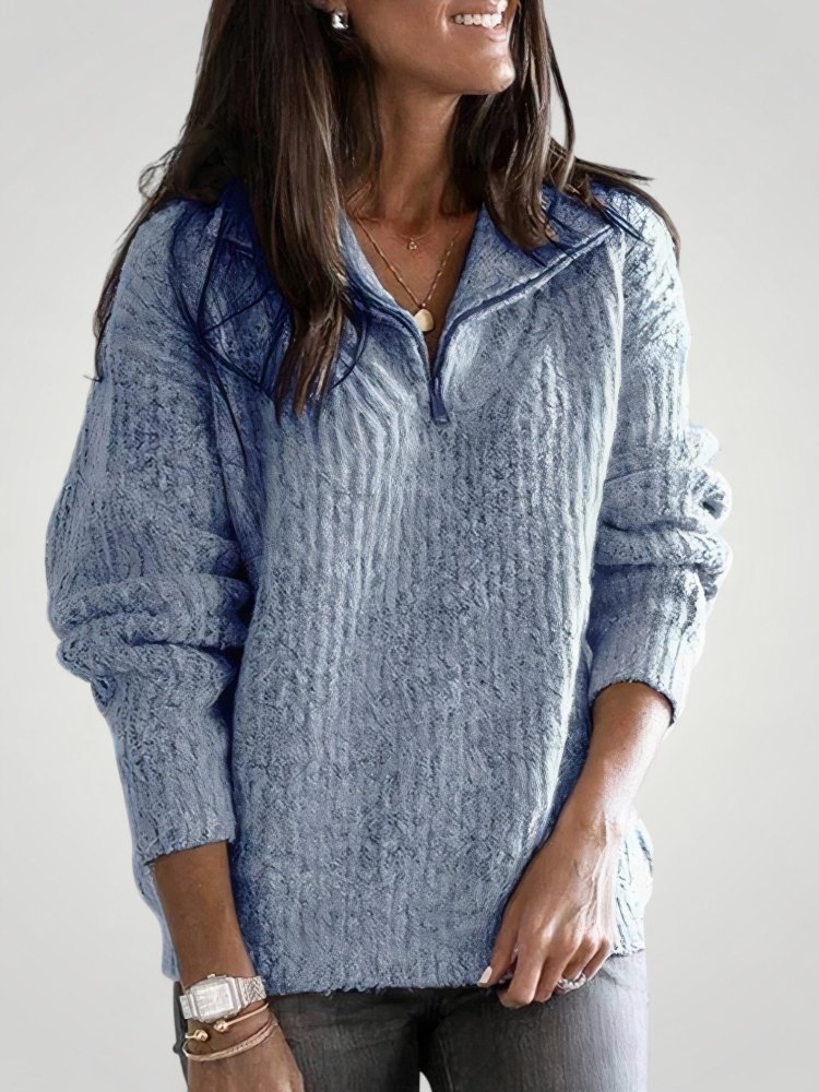 Adelina | Eleganter Reißverschlusspullover für Komfort