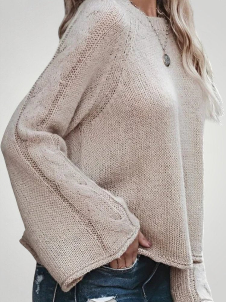 Edda | Asymmetrischer Pullover mit Flair-Ärmeln