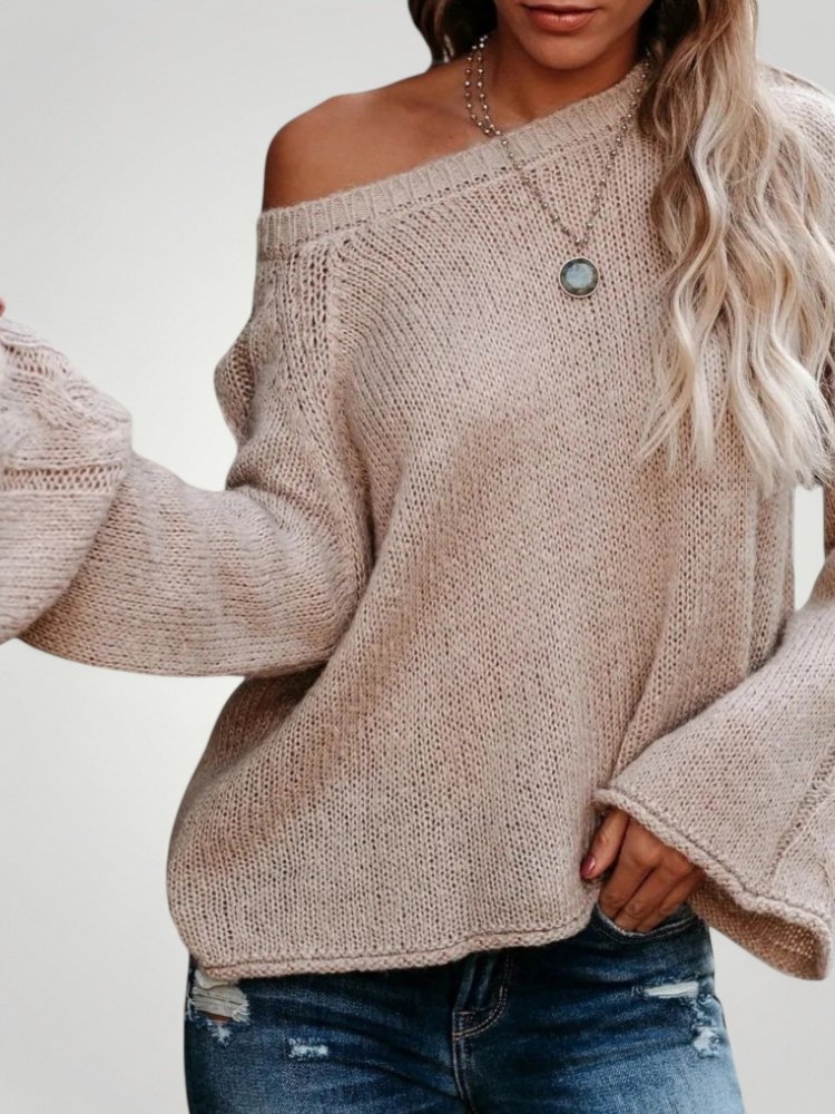 Edda | Asymmetrischer Pullover mit Flair-Ärmeln