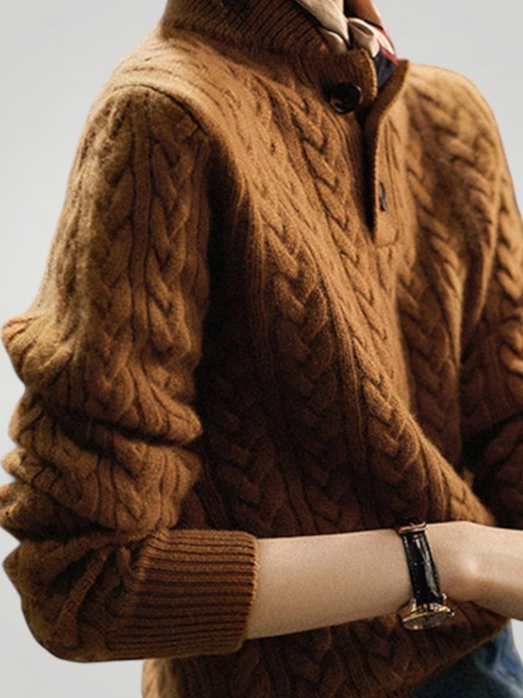 Britta | Eleganter Damenpullover mit Raffinierten Knöpfen