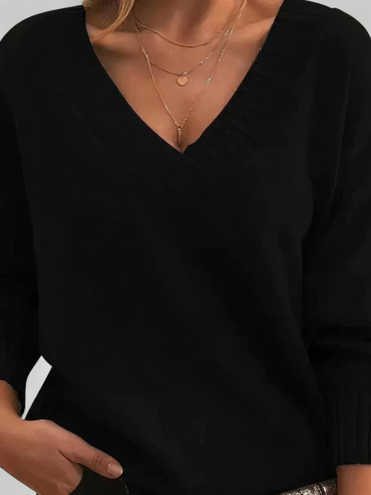 Clarine | Eleganter V-Ausschnitt Pullover für Damen mit Stil